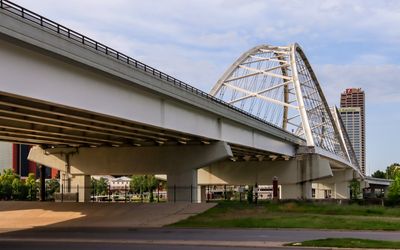 View from under the Broadway Street Bridge in Little Rock