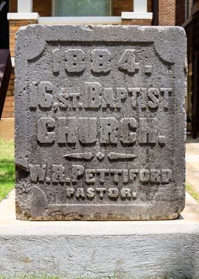 Cornerstone of the original 16th Street Baptist Church in Birmingham Civil Rights NM