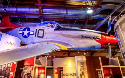 P-51 Mustang, Red Tail, in Hanger 2 in Tuskegee Airmen NHS