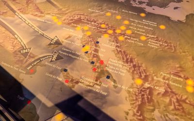 World War II campaign map in Hanger 2 in Tuskegee Airmen NHS