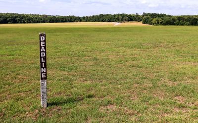 ‘Deadline’ marker; if crossed, prisoners were killed, in Andersonville NHS