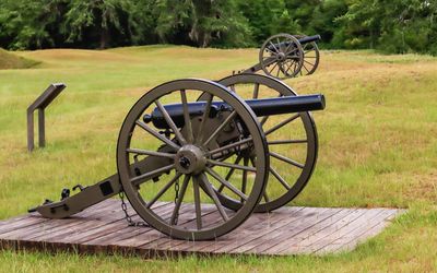 Cannons in the Star Fort outside the prison pen in Andersonville NHS
