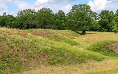 Star Fort earthworks at the southeast corner of the prison pen in Andersonville NHS