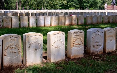 Andersonville prisoner grave markers in the National Cemetery in Andersonville NHS