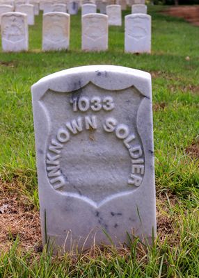 Unknown Soldier grave marker in the National Cemetery in Andersonville NHS