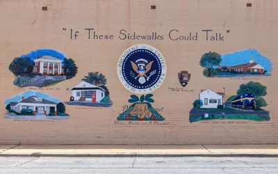 Wall mural in Plains, Georgia in Jimmy Carter NHP