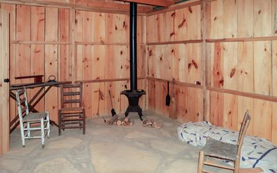 Rebuilt interior of the US Colored Troops (USCT) barracks in Camp Nelson NM