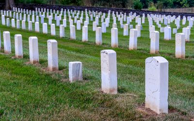 Headstones at the Camp Nelson National Cemetery in Camp Nelson NM