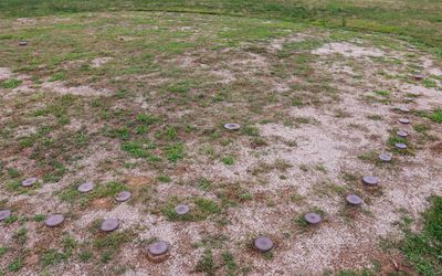 Mound 15 ceremonial post holes in Hopewell Culture NHP