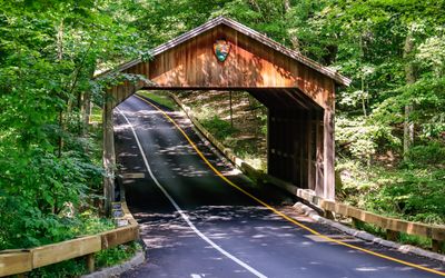 The Covered Bridge along the Pierce-Stocking Scenic Drive in Sleeping Bear Dunes NL