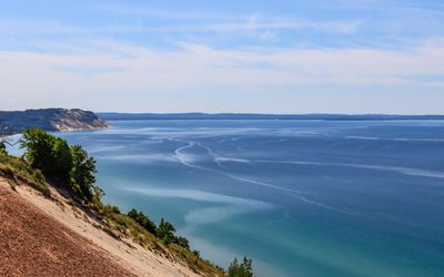 Lake Michigan from the Lake Michigan Overlook along the Pierce-Stocking Scenic Drive in Sleeping Bear Dunes NL