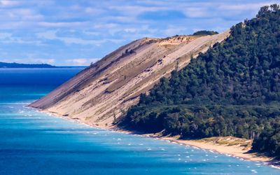 Lake Michigan Overlook dune as seen from Empire Bluffs Trail in Sleeping Bear Dunes NL