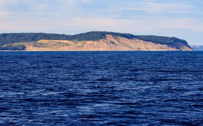 Pyramid Point, from the Manitou Island Transit ferry, in Sleeping Bear Dunes NL