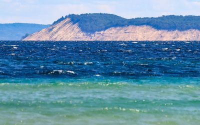 Pyramid Point as seen from the beach on South Manitou Island in Sleeping Bear Dunes NL