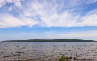 Oak Island as viewed from Frog Bay beach in Frog Bay Tribal NP
