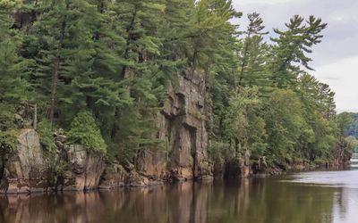 Approaching the stone cross, St. Croix, for which the river was named, in St. Croix NSR