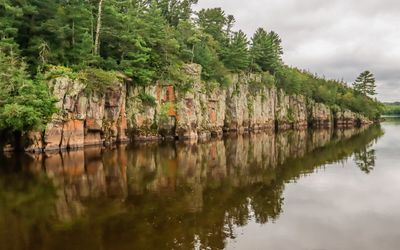 Reflection of basalt cliffs in the St. Croix River in St. Croix NSR