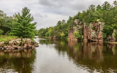 Rugged cliffs on the banks of the St. Croix River in St. Croix NSR