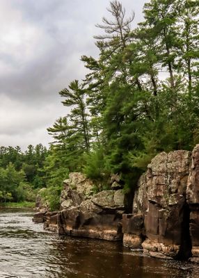 View of the St. Croix River from along the Glacial Potholes Trail in Interstate State Park