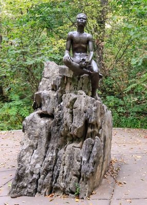 Statue of George Washington Carver as a boy in George Washington Carver NM