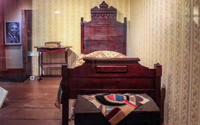 Carver bed and trunk used while living with the Watkins family in George Washington Carver NM