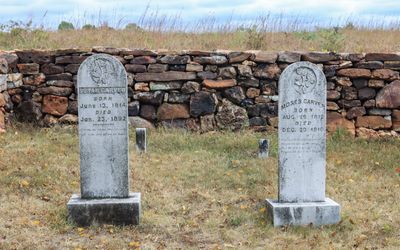 The graves of Susan and Moses Carver in George Washington Carver NM