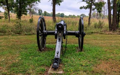 Cannon, part of Guibors Battery, pointed toward the Bloody Hill in Wilsons Creek NB
