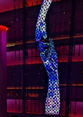 Joining hands projection at The Sphere in Las Vegas