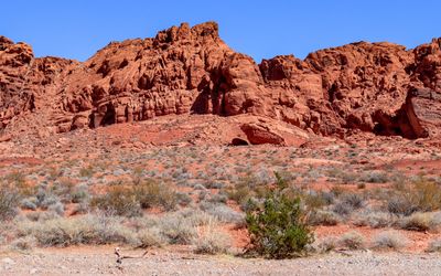 Red sandstone formation along the Valley of Fire Road in Valley of Fire SP