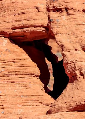 Windows cut into a sandstone formation in Valley of Fire SP