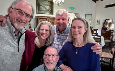 With friends Steve and Jennifer and Don and Anne at a pre book release dinner at the Arizona Inn, Tucson