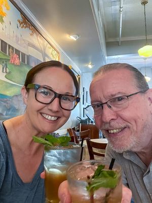 Sharing a Mint Julip with my lovely Atlanta friend Stacey
