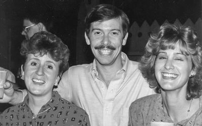1980-something picture with Shell friends Mel and Susan