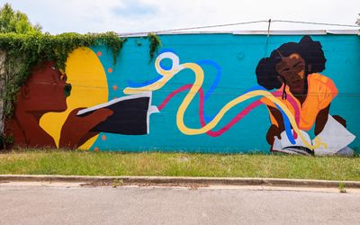 Mural in a parking lot in Birmingham, Alabama
