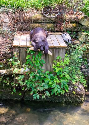 Statue at a mill along a creek in Cumberland Gap, Kentucky