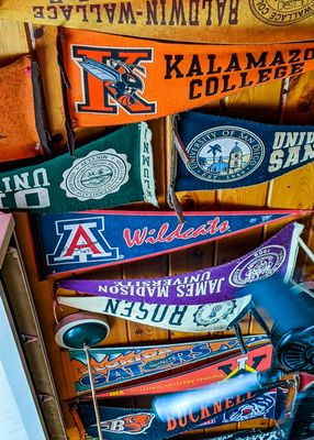 University of Arizona Wildcats pennant on the ceiling at the Arts Tavern in Glen Arbor, Michigan