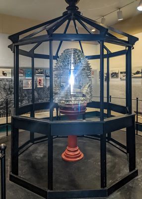Old lamp from the Michigan Island Light Station in Apostle Islands National Lakeshore, in Bayfield, Wisconsin