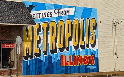 Mural on a building in Metropolis, Illinois