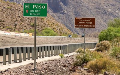 Signs at the entrance to Castner Range NM