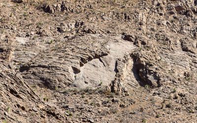 Sedimentary rock weathered by erosion in Castner Range NM