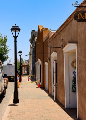 Shops along the street in the Mesilla Plaza HD