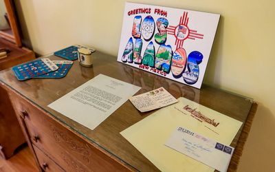 Cold War items in the Zia Room at the Fuller Lodge in Manhattan Project NHP