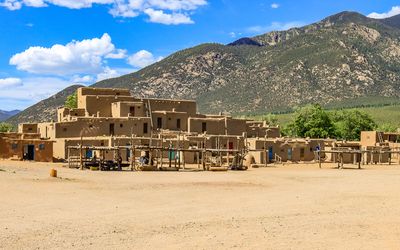 Large structure and surrounding area in Taos Pueblo