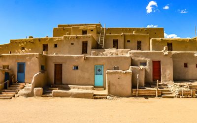 Adobe built structure in Taos Pueblo