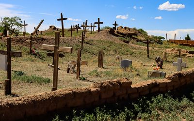 The Pueblo de Taos cemetery in Taos Pueblo
