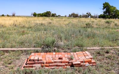Barracks building foundation in Amache NHS