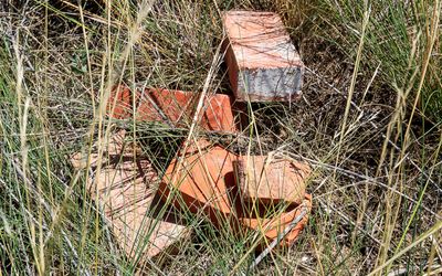 Bricks from a building in Amache NHS