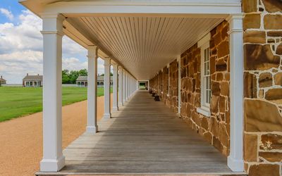 View in front of the enlisted soldier barracks in Fort Larned NHS