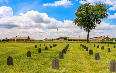 Cemetery on the perimeter of Fort Larned NHS