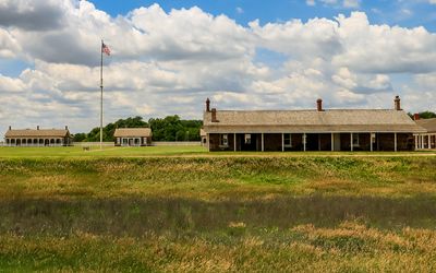 View of the fort from the cemetery in Fort Larned NHS